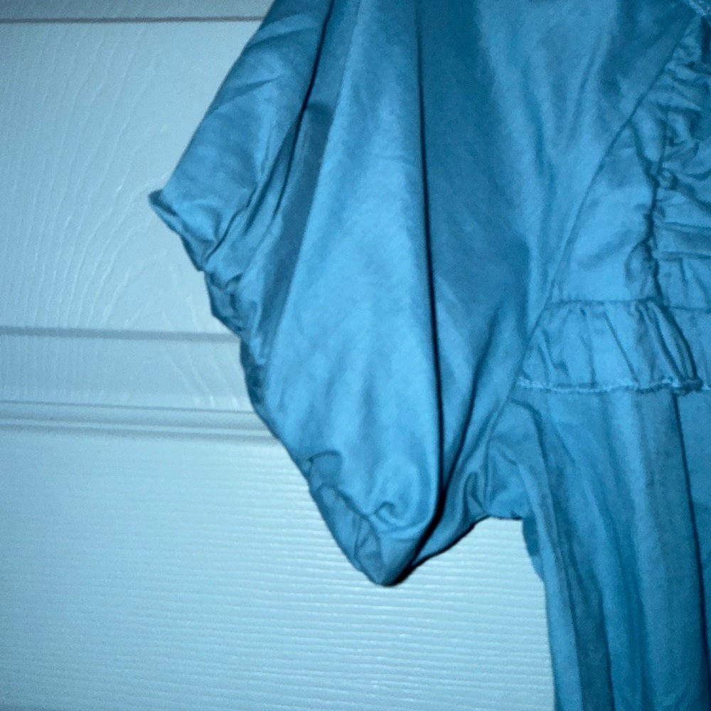 Women's Blue Ruffled Top - Picture 6 of 6